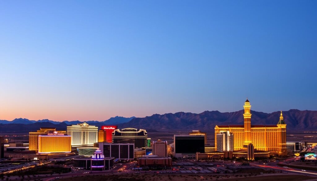 Las Vegas Kasinos und Wüstenlandschaft