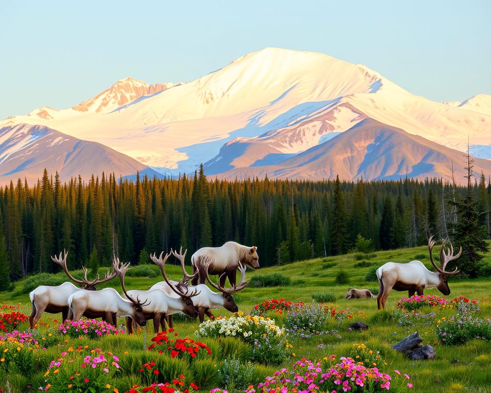 Denali-Tierwelt in natürlicher Umgebung