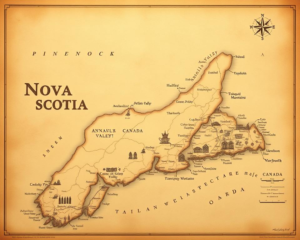 Geschichte Nova Scotia Landkarte