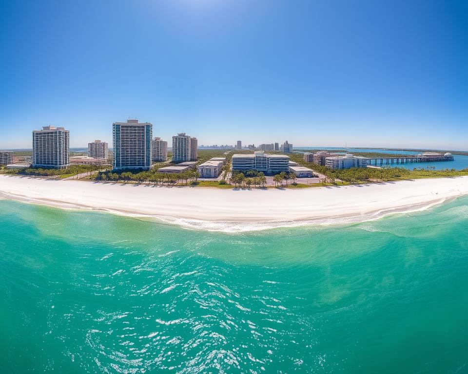 Naples Florida Strand und Stadtpanorama Naples Florida Strand und Stadtpanorama