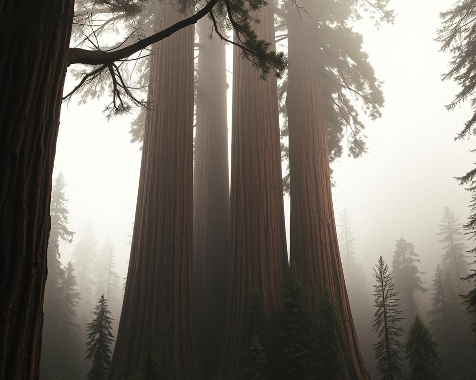 Redwood-Riesen Baumhöhe Vergleich