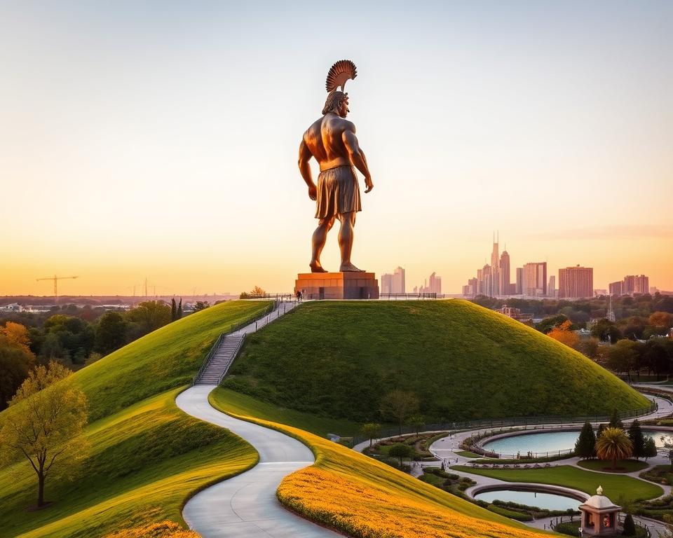 Vulcan Statue Birmingham Aussichtspunkt Vulcan Statue Birmingham Aussichtspunkt