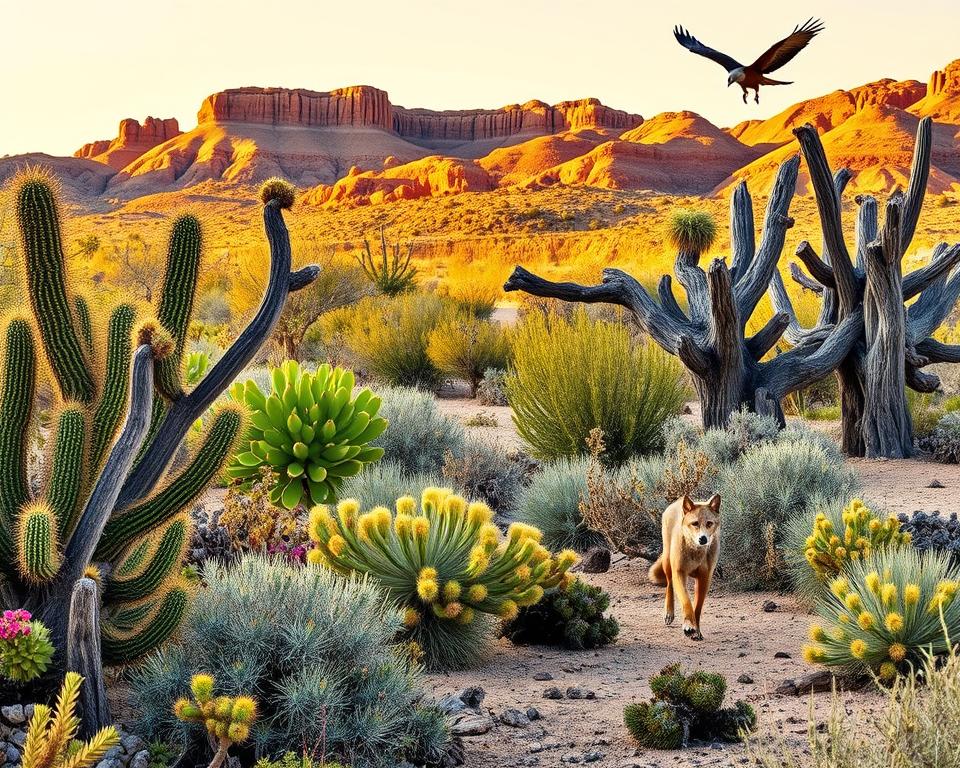 Wüstenpflanzen und Wildtiere im Petrified Forest