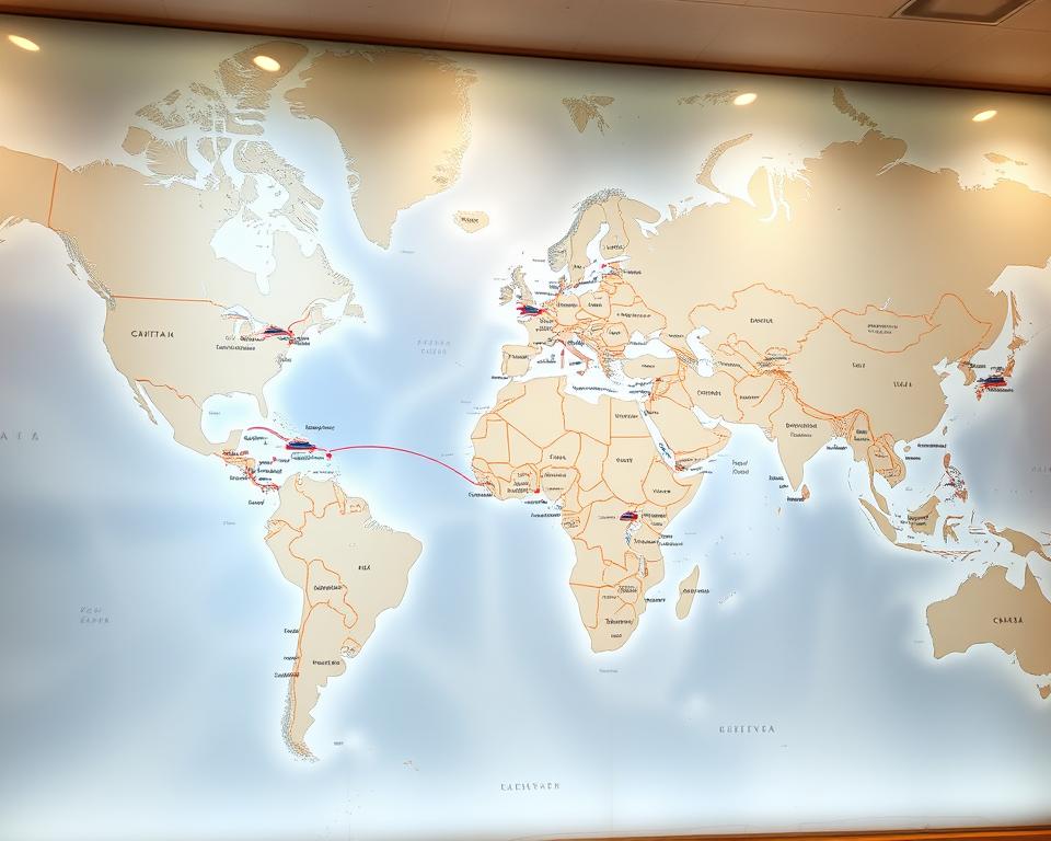 Kreuzfahrt Reiserouten Karte