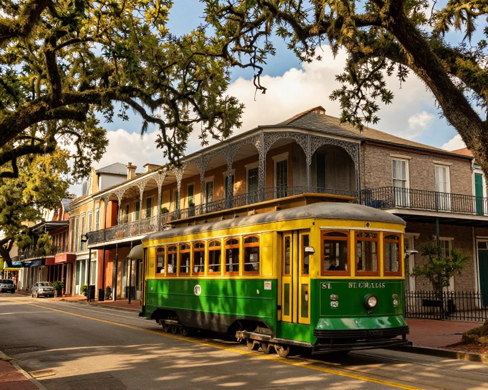 Historische Straßenbahn New Orleans St. Charles Avenue